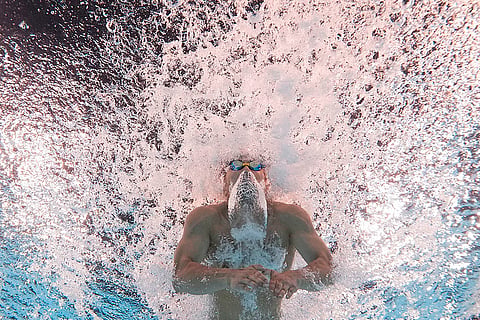 Tomoru Honda during men's 200-meter butterfly